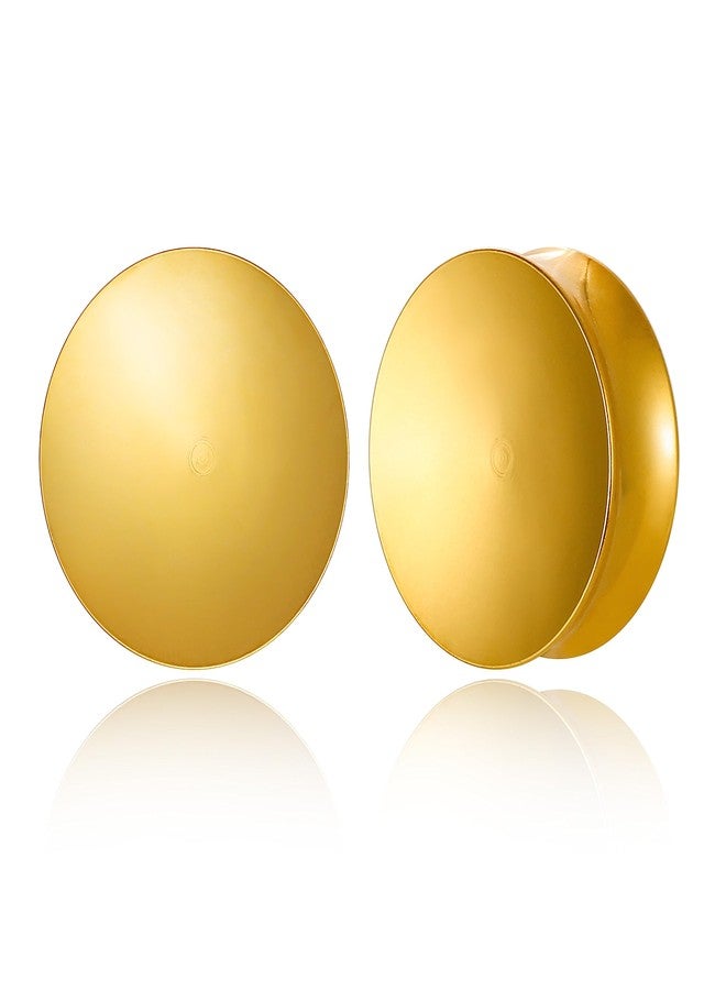 Earblity 2PCS 10mm/00g Gold Concave Ear Gauges Ear Plugs Gauges Tunnels for Stretched Ears Hypoallergenic 316 Stainless Steel Ear Body Piercing Jewelry for Women Men - Image 1
